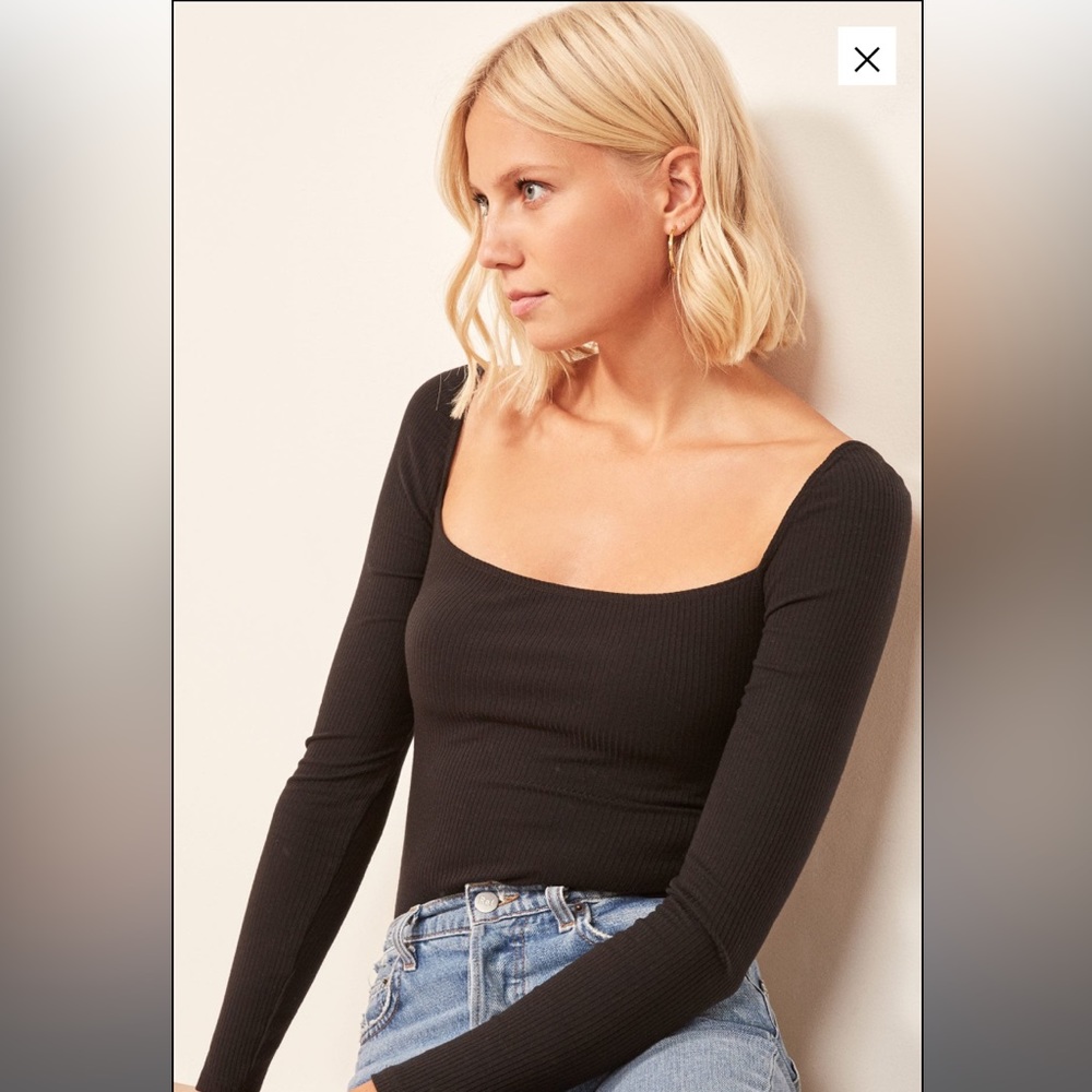 Reformation Gaia Black Bodysuit